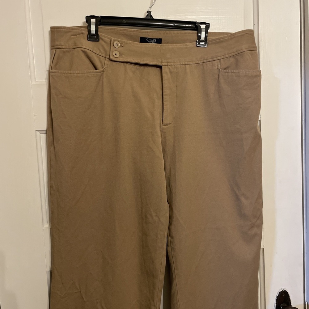 Chaps Ralph Lauren Womens 18W Tan Cotton Dress Pants Inseam 30"